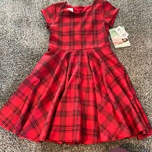 Bonnie Jean Red Plaid Kids Formal Dress